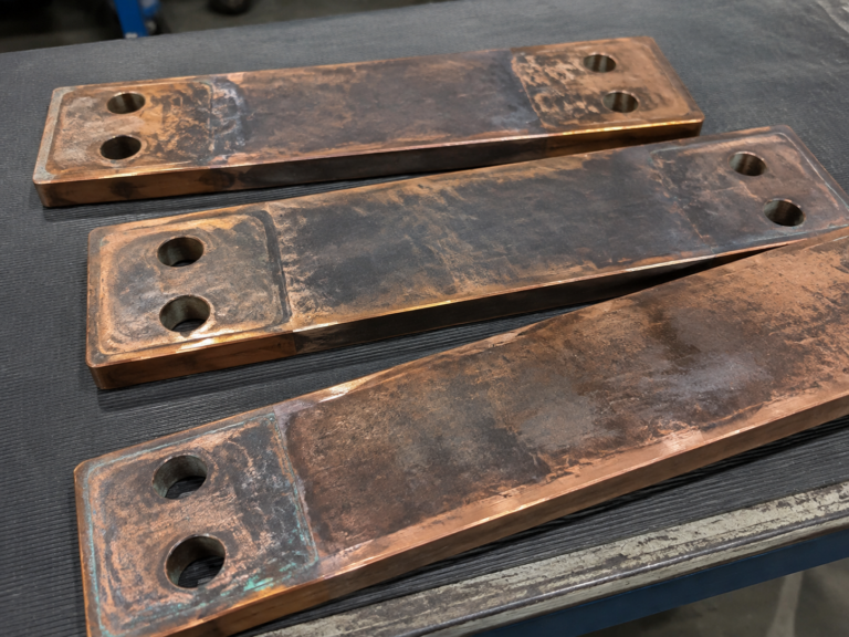 Kupferschplatten mit Oxidation