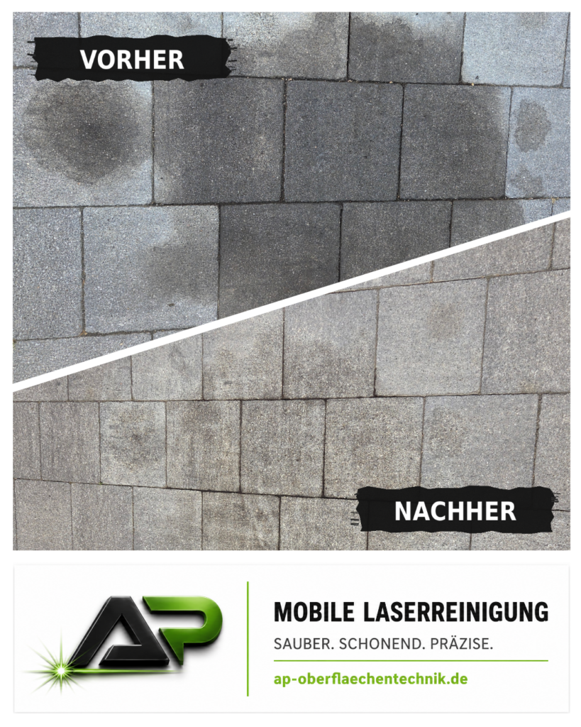 Ölverschmutzung auf Betonpflaster